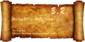 Bolgár Rózsa névjegykártya