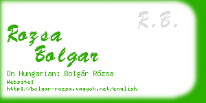 rozsa bolgar business card